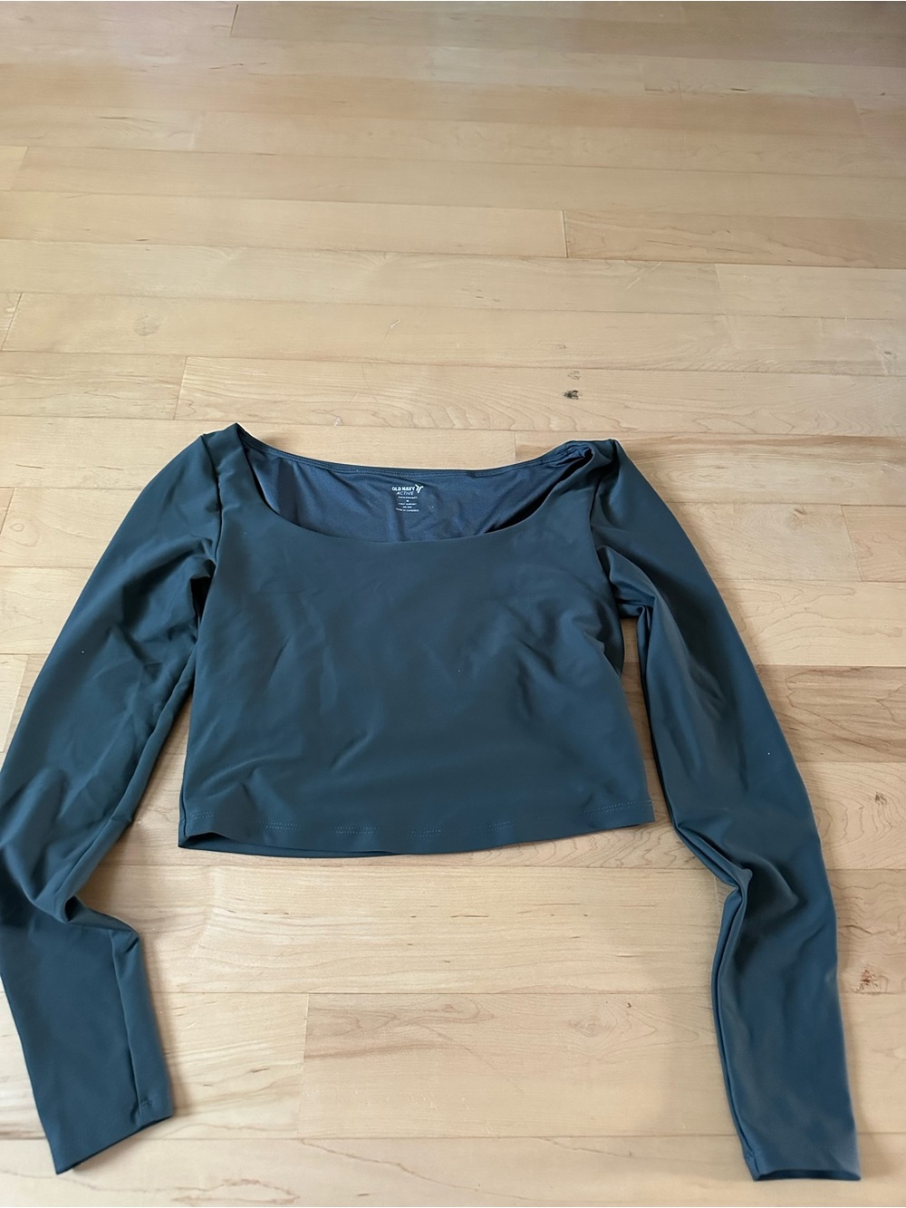 Old Navy Dark Teal Long-Sleeve Crop Top